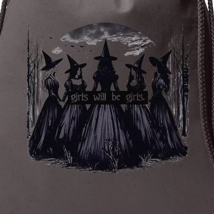 Girl Will Be Girl Witch Halloween Funny Witchy Vibes Women Gift Drawstring Bag