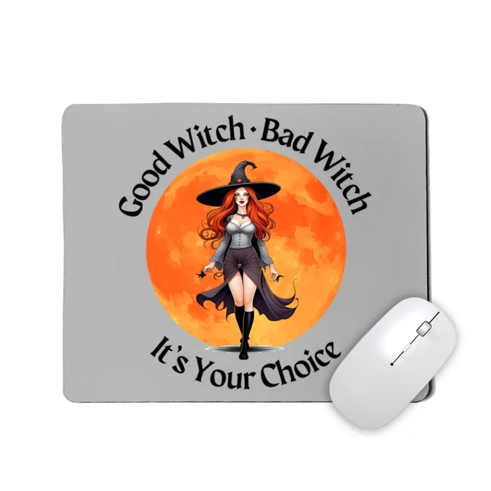 Good Witch Bad Witch Halloween With Full Moon Great Gift Mousepad