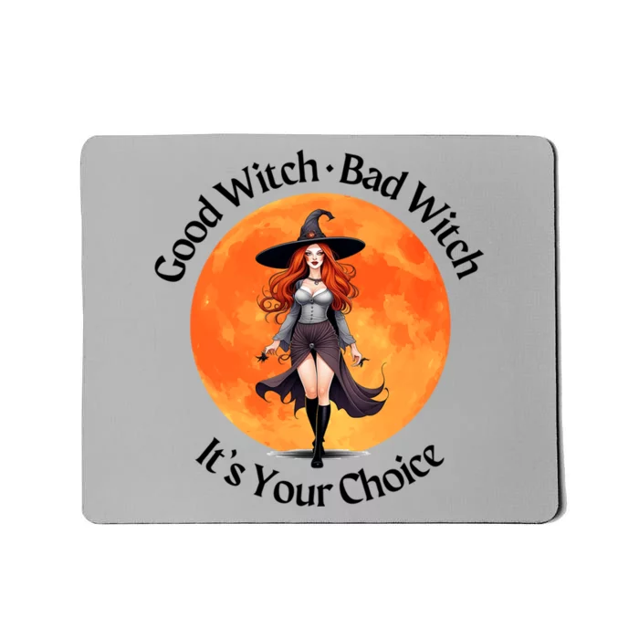 Good Witch Bad Witch Halloween With Full Moon Great Gift Mousepad