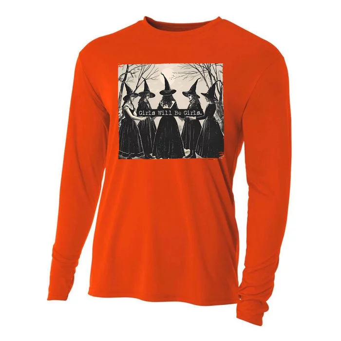 Girls Will Be Girls Halloween Witch Cooling Performance Long Sleeve Crew