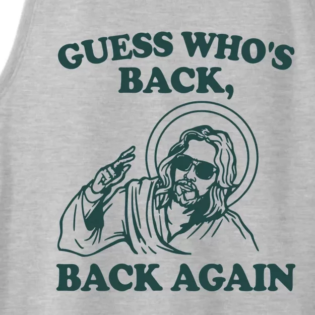 Guess Whos Back Back Again Jesus Ladies Tri-Blend Wicking Tank