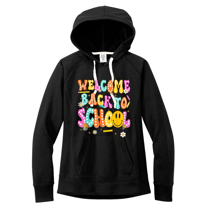 Groovy Welcome Back To School Teachers Women's Fleece Hoodie