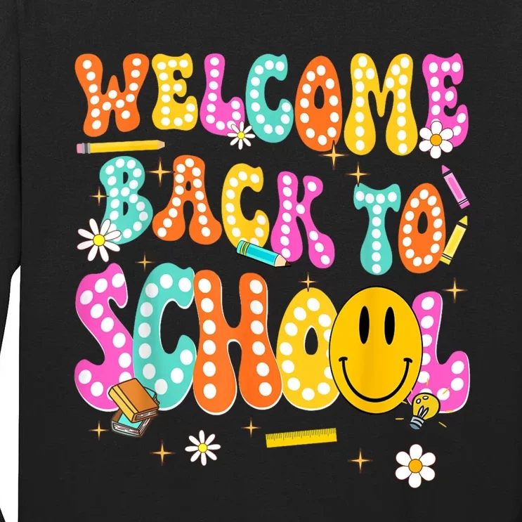 Groovy Welcome Back To School Teachers Tall Long Sleeve T-Shirt