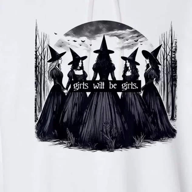 Girl Will Be Witch Halloween Funny Witchy Vibes Garment-Dyed Fleece Hoodie