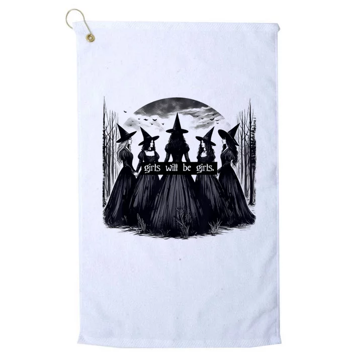 Girl Will Be Witch Halloween Funny Witchy Vibes Platinum Collection Golf Towel