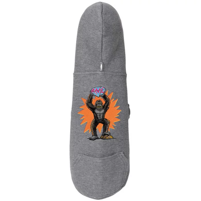 Gorilla With Big Diamond Doggie 3-End Fleece Hoodie