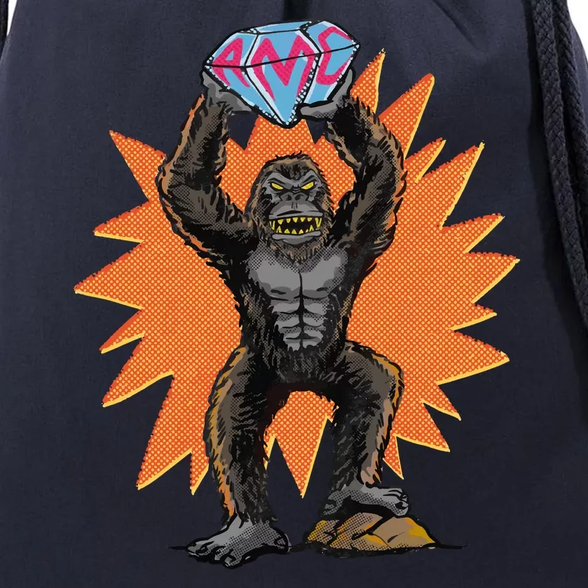 Gorilla With Big Diamond Drawstring Bag