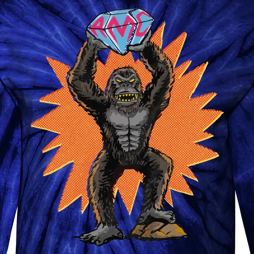 Gorilla With Big Diamond Tie-Dye Long Sleeve Shirt