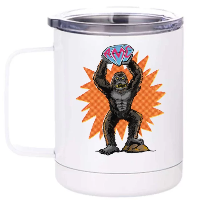 Gorilla With Big Diamond Front & Back 12oz Stainless Steel Tumbler Cup