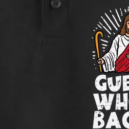 Guess Whos Back Jesus Easter Funny Religious Dry Zone Grid Performance Polo