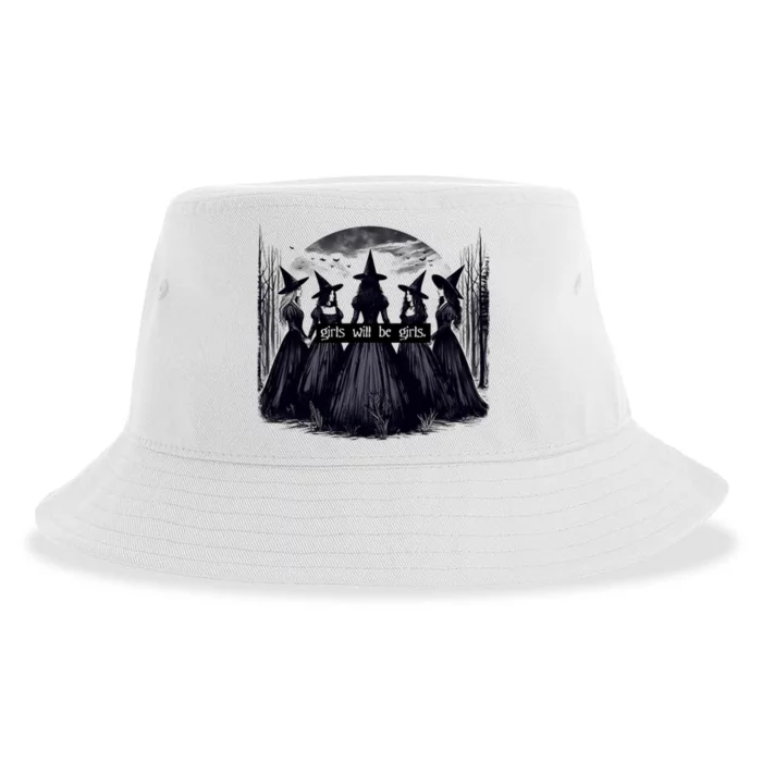 Girl Will Be Girl Witch Halloween Funny Witchy Vibes Sustainable Bucket Hat