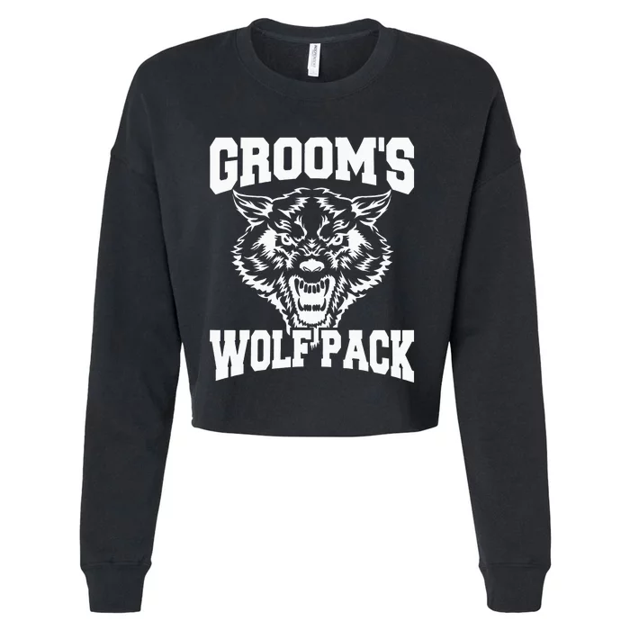 Grooms Wolfpack Bachelor Party Drinking Team Gift Cropped Pullover Crew