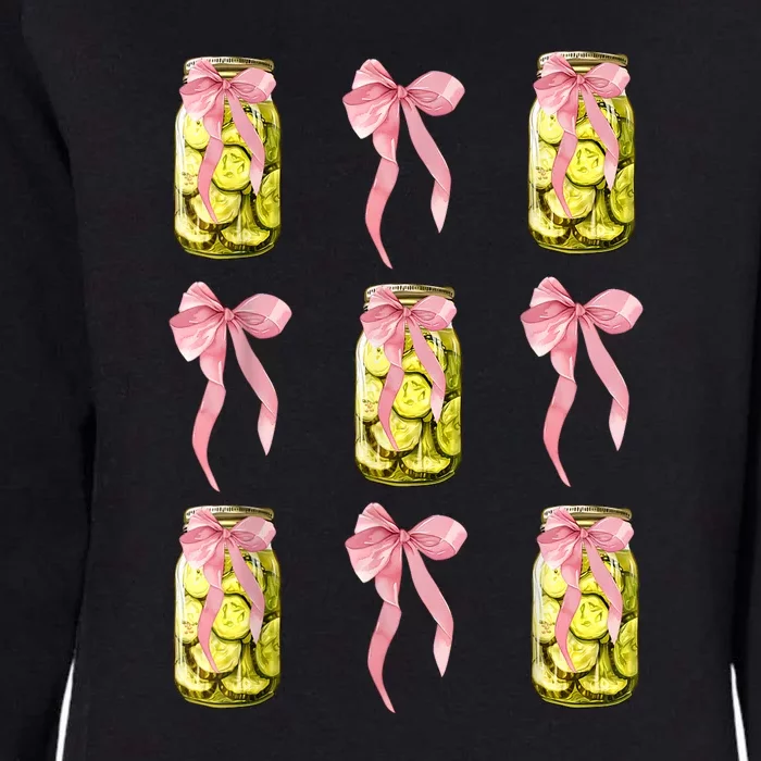 Girl Women Canned Pickle Coquette Bows Cute Pickle Jar Gift Womens California Wash Sweatshirt