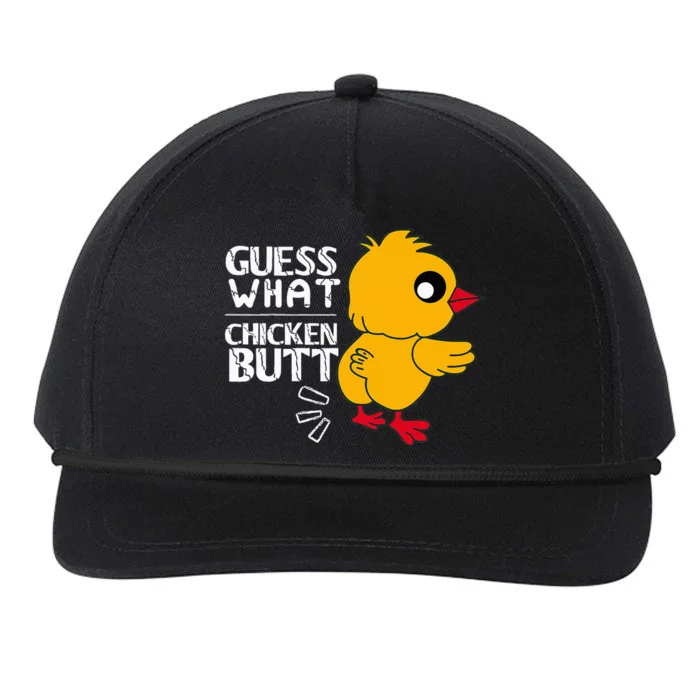 Guess What Chicken Butt For Egg Farming And Hen Rooster Farm Snapback Five-Panel Rope Hat