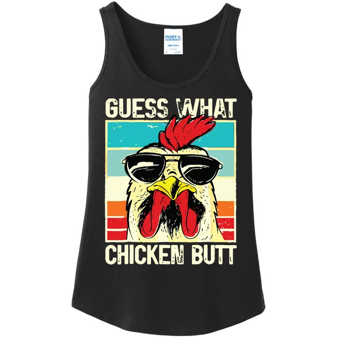 Guess What Chicken Butt Funny Chicken Meme Ladies Essential Tank