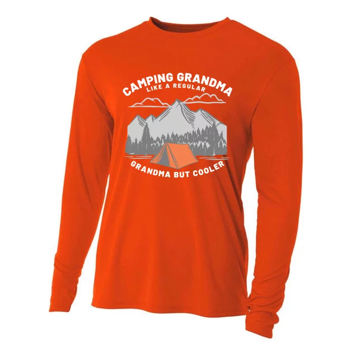 Grandmothers Who Camp Camping Grandma Cute Gift Cooling Performance Long Sleeve Crew