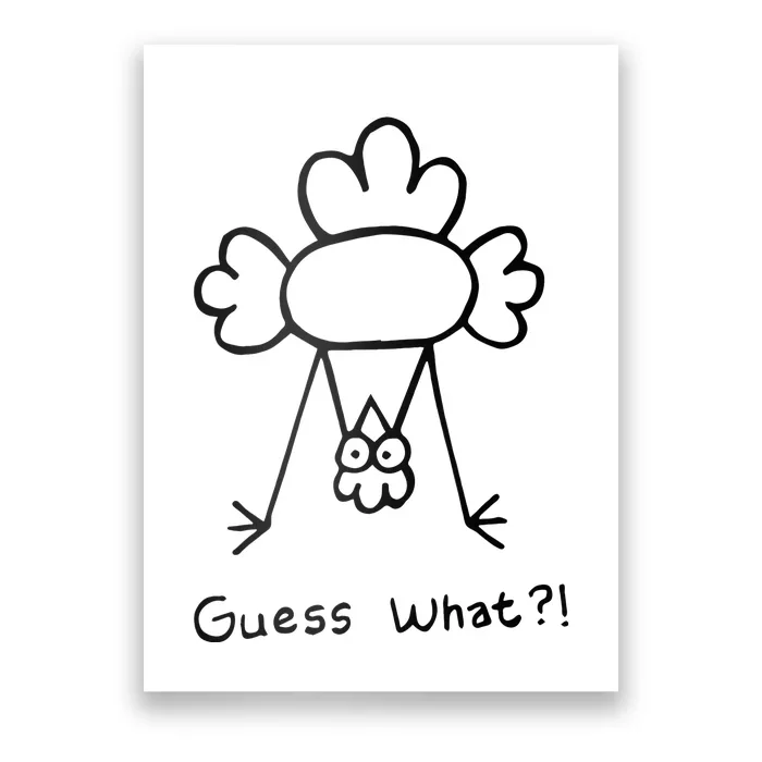 Guess What Chicken Butt Funny Chicken Poster