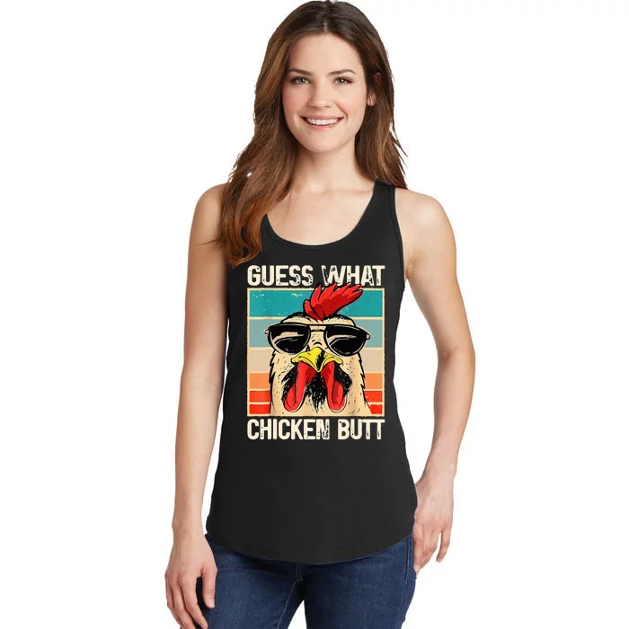 Guess What Chicken Butt Funny Chicken Meme Ladies Essential Tank