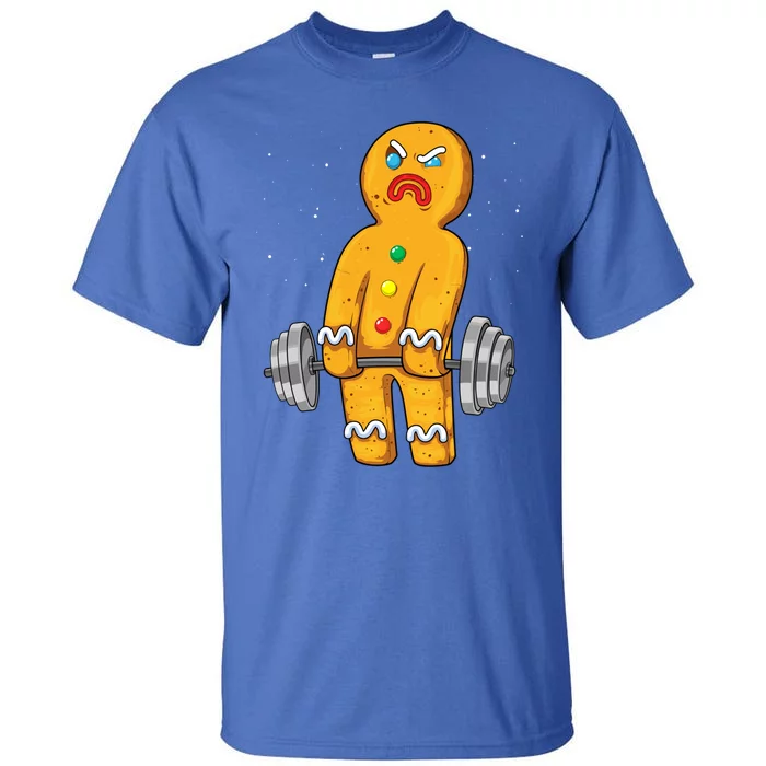 Gingerbread Weightlifting Christmas Fitness Gym Deadlift Gift Tall T-Shirt