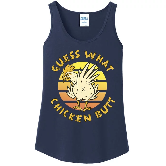 Guess What Chicken Butt Funny Gift Ladies Essential Tank