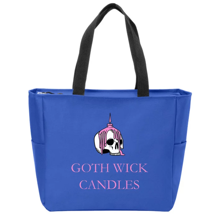 Goth Wick Candle Company White Skull Flame Drip Candle Zip Tote Bag