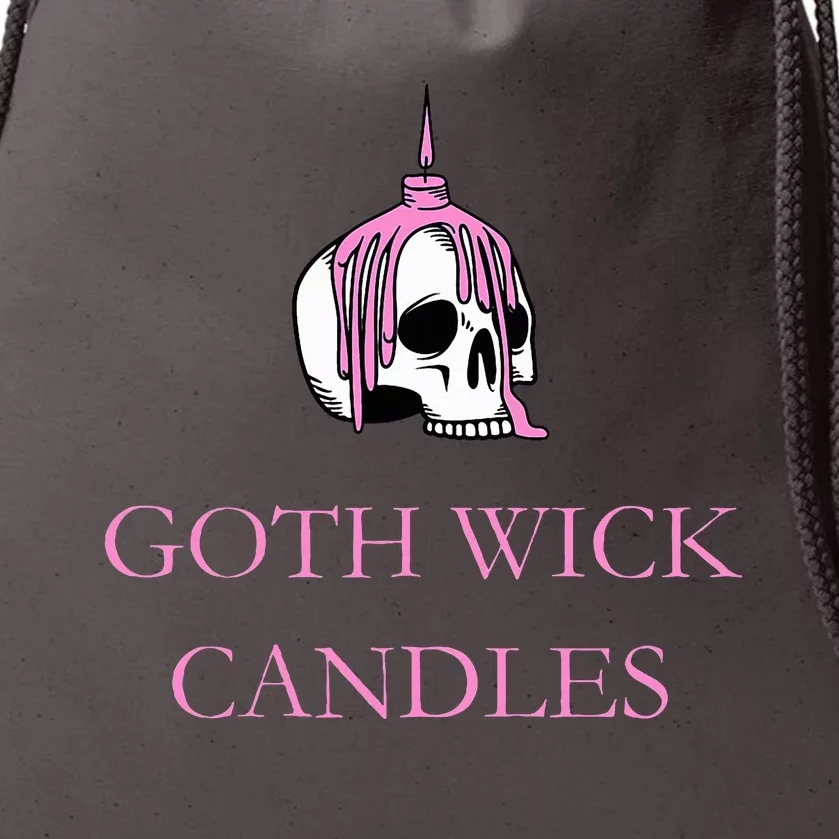 Goth Wick Candle Company White Skull Flame Drip Candle Drawstring Bag