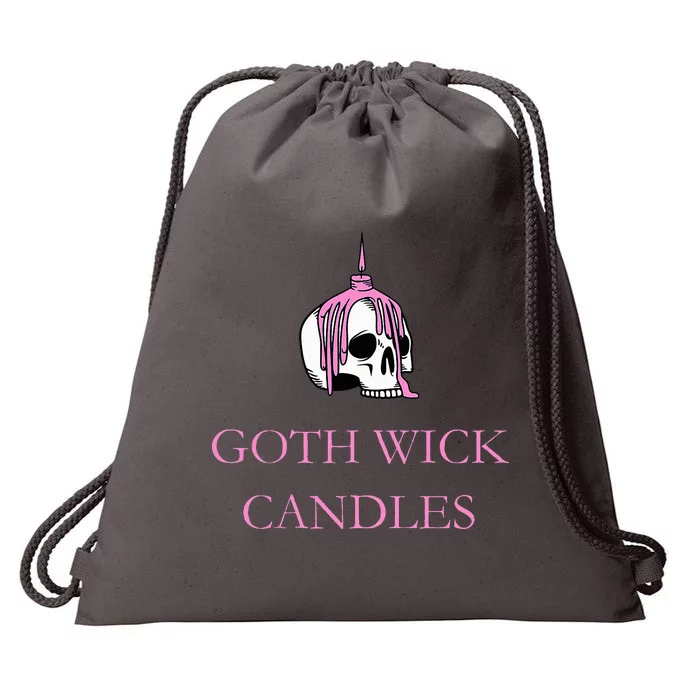 Goth Wick Candle Company White Skull Flame Drip Candle Drawstring Bag