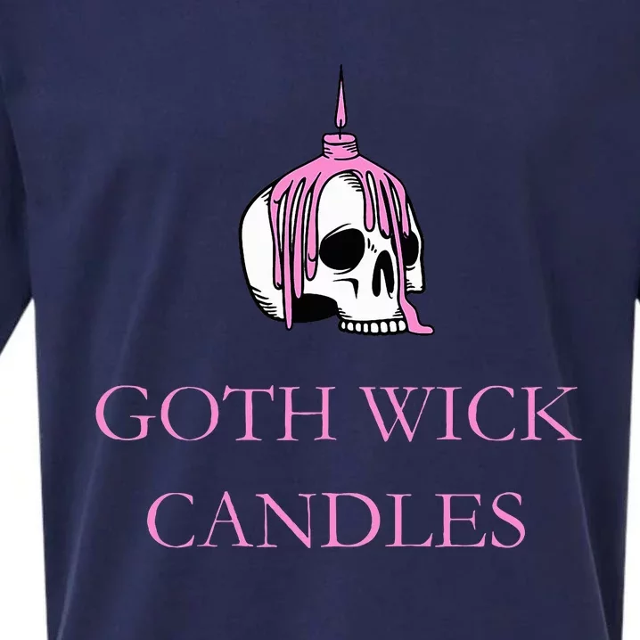 Goth Wick Candle Company White Skull Flame Drip Candle Sueded Cloud Jersey T-Shirt