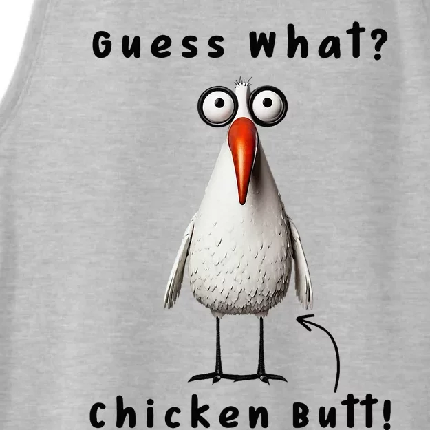 Guess What Chicken Butt Chicken Rooster Meme Funny Costume Ladies Tri-Blend Wicking Tank