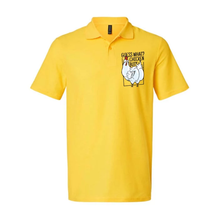 Guess What Chicken Butt Funny Softstyle Adult Sport Polo