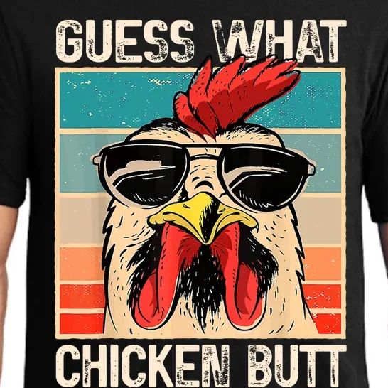 Guess What Chicken Butt | Funny Chicken Meme Pajama Set