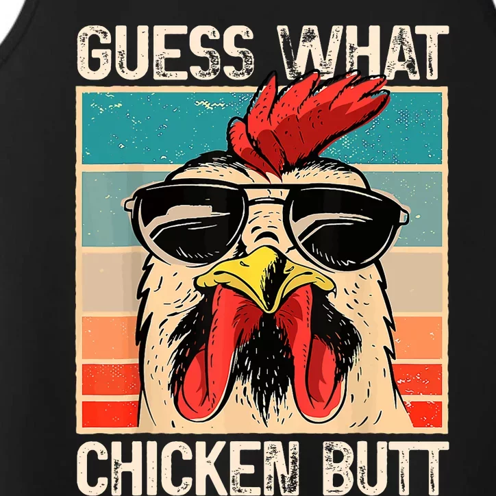 Guess What Chicken Butt | Funny Chicken Meme Performance Tank