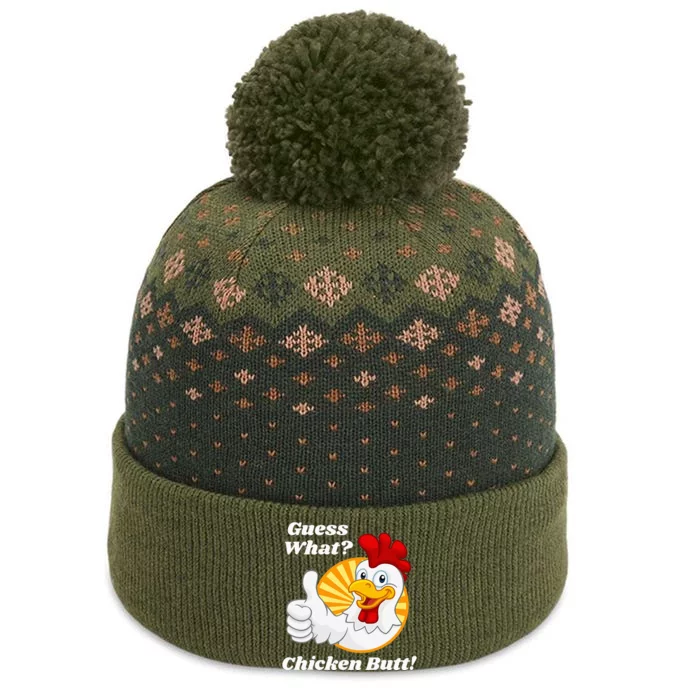 Guess What Chicken Butt Hilarious The Baniff Cuffed Pom Beanie