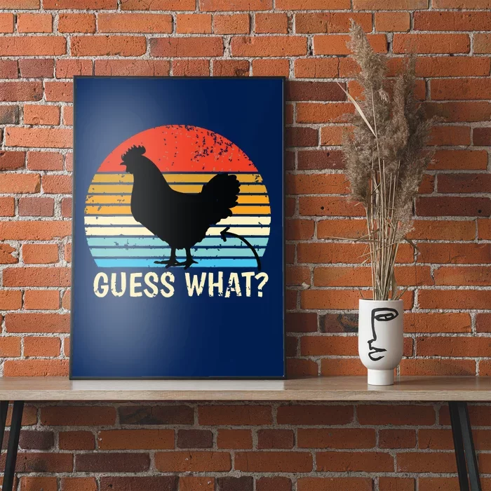 Guess What Chicken Butt Farm Joke Funny Chickens Lover Poster