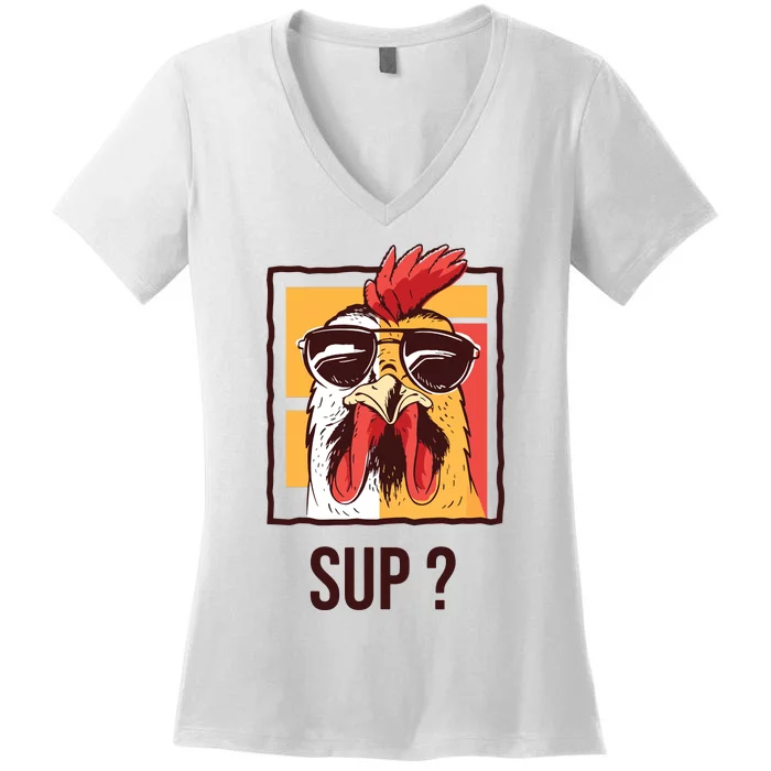 Guess What Chicken Butt Funny Women's V-Neck T-Shirt