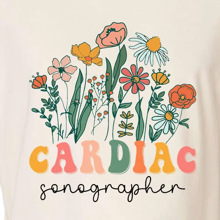 Groovy Wildflower Cardiac Sonographer Tees Garment-Dyed Women's Muscle Tee