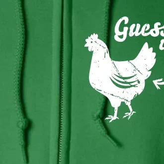 Guess What Chicken Butt The Original Distressed Look Full Zip Hoodie