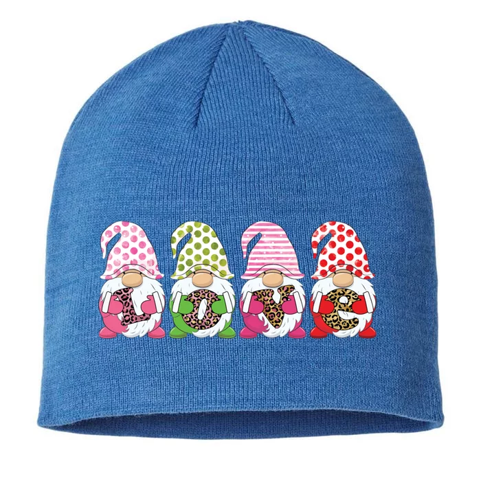 Gnome With Cheetah Love Letters Valentine's Day Gnome Cool Gift 8 1/2in Sustainable Knit Beanie