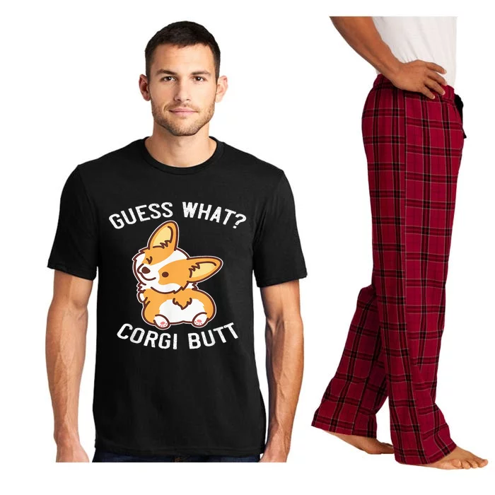 Guess What Corgi Butt Funny Corgi Dog Gift Pun Pajama Set