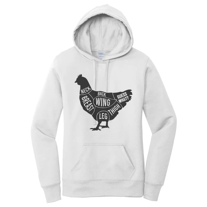 Guess What Chicken Butt Guess Why Chicken Thigh Who Poo Women's Pullover Hoodie