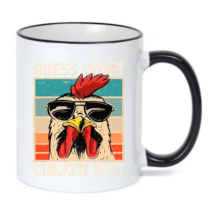 Guess What Chicken Butt Funny Chicken Meme Black Color Changing Mug