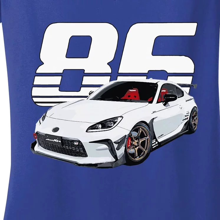 Gr86 White Car Women's V-Neck T-Shirt