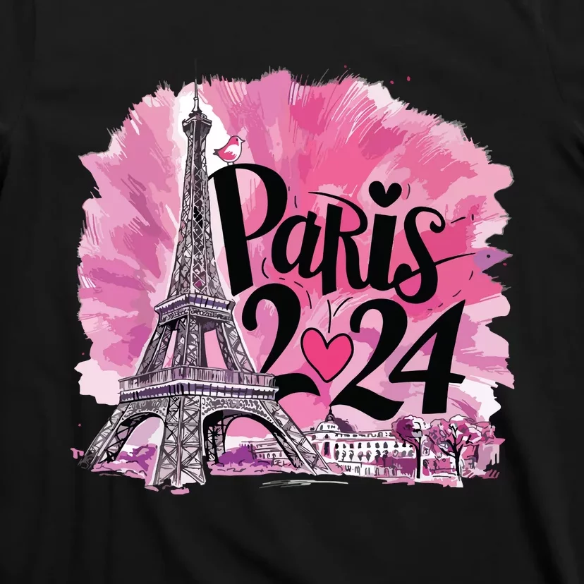 Girl Women Cute 2024 Eiffel Tower Love Paris T-Shirt