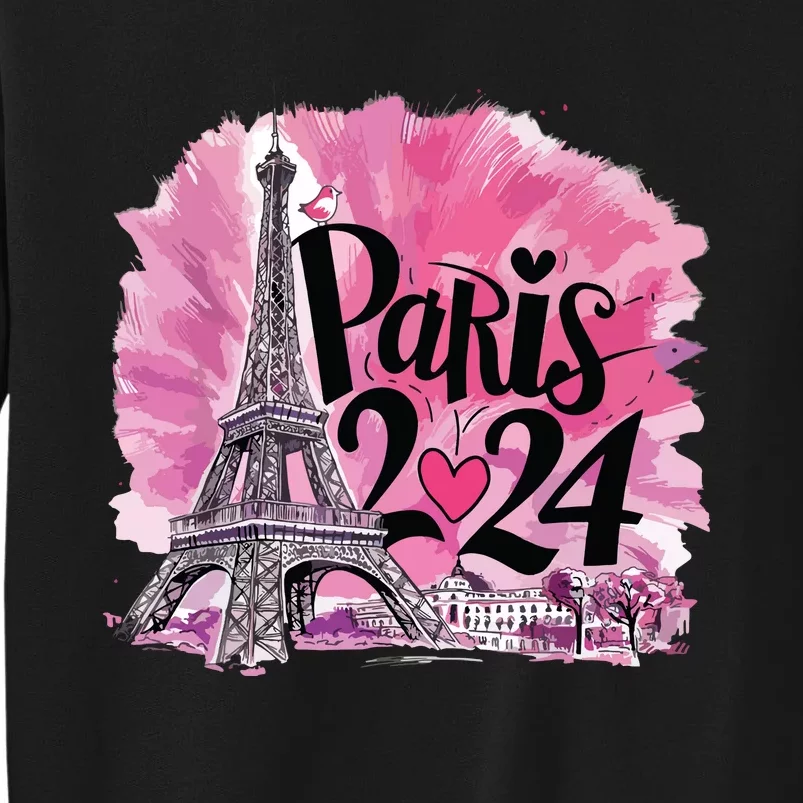 Girl Women Cute 2024 Eiffel Tower Love Paris Tall Sweatshirt