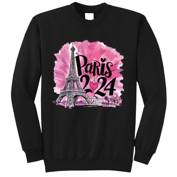 Girl Women Cute 2024 Eiffel Tower Love Paris Tall Sweatshirt