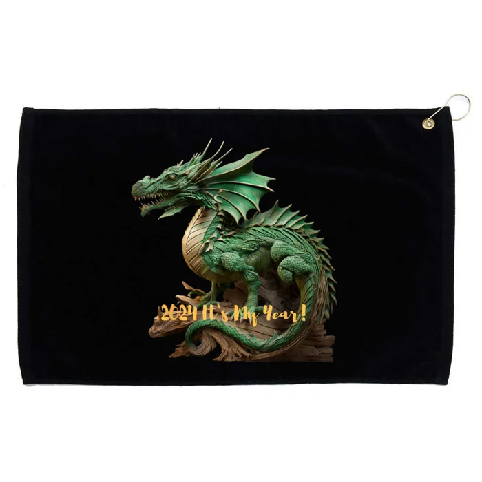 Green Wooden Dragon 2024 ItS My Year Grommeted Golf Towel