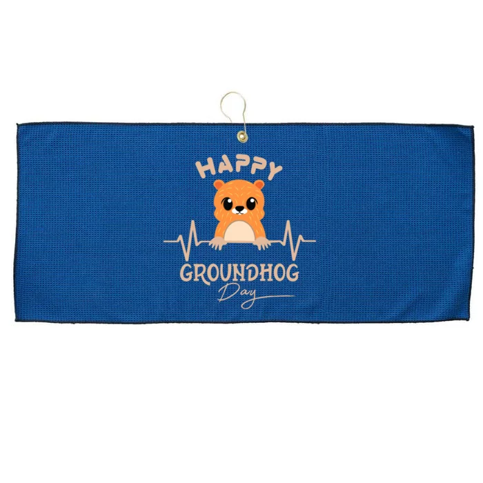 Groundhog Whisperer Day Happy Woodchuck Groundhog Day Large Microfiber Waffle Golf Towel