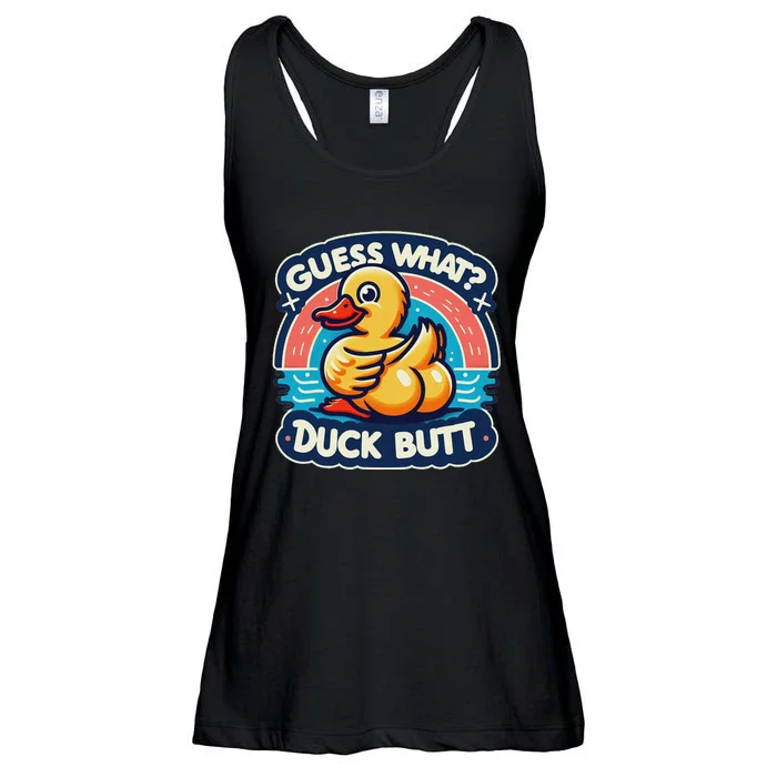 Guess What Duck Butt Funny Duck Ladies Essential Flowy Tank