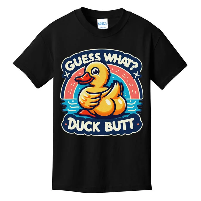 Guess What Duck Butt Funny Duck Kids T-Shirt