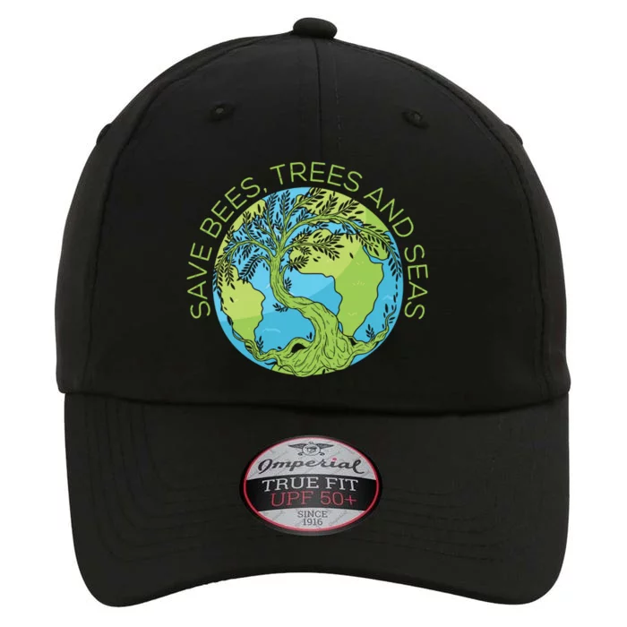 Global Warming Earth Day Save Bees Trees And Seas Great Gift The Original Performance Cap